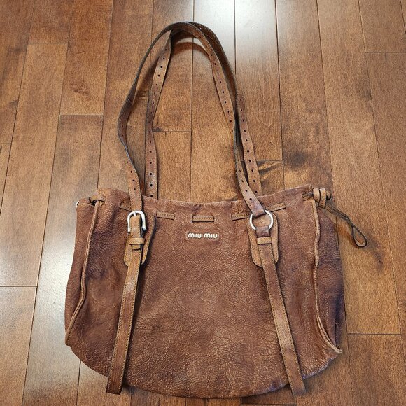 Miu Miu Handbags - Miu Miu brown leather shoulder bag